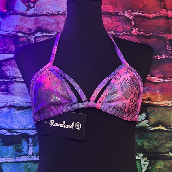 NWT Caged Faux snake print Rave Top - Picture 3 of 12